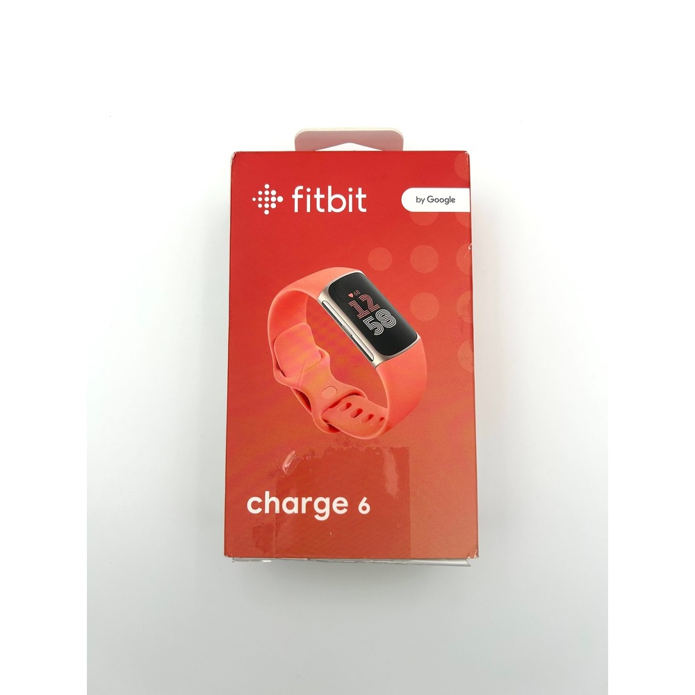 NWT OPEN BOX Fitbit Google Charge 6 Coral GPS Bluetooth NFC Fitness Tracker